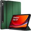 EasyAcc Custodia Cover Compatibile con Samsung Galaxy Tab S10 Lite / S10 FE 10.9 Pollici 2025 / S9 FE 10.9 Pollici 2023 / S9 11 Pollici 2023 con Cover Leggero Supporto,Verde Scuro