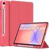 EasyAcc Funda para Samsung Galaxy Tab S10 Lite/ S10 FE 10.9" 2025/ S9 FE 10.9" /S9 11 pulgadas con soporte S Pen - Ultra fina con función atril Funda de piel sintética, color rosa sandía