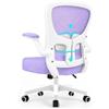 Durrafy Sedia Ufficio Ergonomica con Braccioli Poggiatesta Regolabile Schienale Alto Funzione Dondolo Poltrona Scrivania Girevole in Rete Traspirante con Supporto Lombare (Viola)