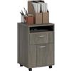 HOMCOM Schedario da Ufficio con Cassetto, Armadietto, Ruote a Freno e Ripiano Aperto, Cassettiera Ufficio per Lettera/Legale/Formato A4, Armadio Verticale per Studio, 40x35x60 cm, Grigio