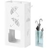 WOLTU Portaombrelli Con 4 Ganci e 2 Aree Separate, in Metallo Antiruggine, Design a Conca, per Corridoio e Ingresso, Bianco, SST16ws