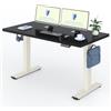 FLEXISPOT Scrivania Regolabile in Altezza 140×80 cm - Con Ganci e Piano Monoblocco 25 mm, Scrivania Ergonomica con Display LED Altezza e Funzione Memoria