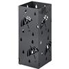 WOLTU Portaombrelli in ferro con vaschetta antigoccia, 4 ganci per gli ombrelli tascabili, (L x P x A) 20 x 20 x 49 cm, antracite, rettangolare
