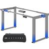 FLEXISPOT Scrivania Regolabile in Altezza, telaio da tavolo, struttura da tavolo con 4 gambe, telaio in acciaio per tavolo da pranzo e con 2 motori, con memoria a 4 pulsanti, carico da 150 kg, grigio