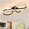 DELIPOP Plafoniera LED Soffitto Dimmerabile, Lampada da Soffitto Moderna con Telecomando 3000K-6500K Funzione di Memoria, Lampadario LED Nero per Camera da Letto, Soggiorno, Corridoio, Salone, Cucina