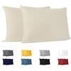 Dreamzie Federe Cuscini 30x50 (Set di 2) - Beige - per i Cuscini 30 x 50 cm - 100% Jersey di Cotone - Federa da Cuscino - Copri Cuscino per Letto - Fodera Protezione per Cuscino