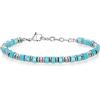 SIUMAL Bracciale Uomo Boho in Acciaio Inossidabile, Bracciale con Perline da Uomo, Gioielli Regalo per Marito, Padre e Amici