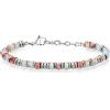 SIUMAL Bracciale Uomo Boho in Acciaio Inossidabile, Bracciale con Perline da Uomo, Gioielli Regalo per Marito, Padre e Amici