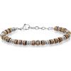 SIUMAL Bracciale Uomo Boho in Acciaio Inossidabile, Bracciale con Perline da Uomo, Gioielli Regalo per Marito, Padre e Amici