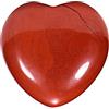 Morella Portafortuna a forma di cuore gemma pietre preziose Diaspro rosso 3 cm in un sacchetto di velluto