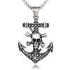 DonDon Collana uomo in acciaio inox DonDon 52 cm con ciondolo pirati, - ancora in acciaio inox in un cofanetto in velluto