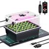 HG Power Mini Serra Germinazione con Lampada LED e Tappeti Riscaldati con Termostato, Vassoio Germinazione 30 Celle con Cupola, Kit per Piantine, Ortaggi ed Erbe