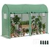 Outsunny Serra Tunnel da Giardino per Piante e Orto, Serra da Balcone con 2 Porte Avvolgibili e 4 Finestre, Copertura in PE Struttura in Acciaio, 3x1x2m