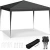 WOLTU Gazebo da Giardino Richiudibile 3x3m Gazebo da Esterno in Ferro Regolabile in Altezza Tendone Pieghevole, Protezione Solare, Facile da Montare Antracite