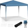 WOLTU Gazebo da Giardino Richiudibile 3x3m Gazebo da Esterno in Ferro Regolabile in Altezza Tendone Pieghevole Protezione Solare, Facile da Montare Blu