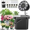 TRJZWA Sistema di Irrigazione Solare, Kit Sistema di Irrigazione Automatica Timer di Irrigazione con Batteria ad Alta Capacità con Serbatoio D'acqua e Fioriera Separata per Balcone e Cura delle Piante