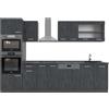 Vicco Cucina componibile R-Line, Calce nera, 300 cm senza piano di lavoro, adatto per combinazioni ed espansioni personalizzate