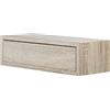 MODULARREDO | LEGOLO Mensola da Muro con Cassetto, Comodino Sospeso, Mensola da Parete, 45x13.4 p20 cm, Rovere Sagerau - Made in Italy