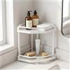 LLSZAHD Mensola Angolare Per Doccia, Porta Shampoo Doccia Senza Forare, Portaoggetti Doccia Da Terra, Organizer Per Cosmetici Profumi Per Piano Di Lavoro, Per Bagno e Cucina(Size:2-Tier,Color:Bianco)