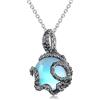 Cehuzeli Collana con ciondolo polpo per donna, argento Sterling 925 con pietra di luna, ciondolo polpo, regali di gioielli animali marini per donne, mamme amanti del mare
