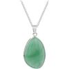 Dazhua Collana con ciondolo irregolare in pietra naturale da 2 pezzi - Cristallo rosa, ametista e occhio di tigre - Regali di gioielli for donne e coppie(Green Aventurine)