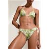 Calzedonia Triangolo Costume Blurred Palms Verde