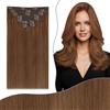 Fshine Clip in Estensioni Capelli Dritti 7 Pezzi Veri Extension Lisci Capelli Marrone Rossastro Extension Brasiliano 22 Pollici 150G Capelli Umani Full Head Double Weft Extension Clip in Human 330
