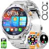 LIGE Smartwatch Uomo,1000mAh,1.7 Smart Watch Militare con Chiamata/Torcia LED,110+ Modalità Sportive,IP68 Impermeabile,Frequenza Cardiaca,Android iOS,3 Braccialetti,2 Caricabatterie,EF24-B