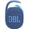 JBL CLIP 4 ECO Speaker Bluetooth Portatile, Cassa Altoparlante Wireless Compatta con Moschettone e Materiali Riciclati, Resistente ad Acqua e Polvere IP67, fino a 10 h di Autonomia, USB, Blu