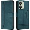 Bravoday Cover per Redmi 13C 4G / Redmi 13C 4G, Flip Custodia in Pelle PU con Slot per Schede, Portafoglio Custodia per Redmi 13C 4G / Redmi 13C 4G, Verde