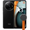 Xiaomi MediaTek Helio G36,5000 mAh (tipo) Redmi A3 Midnight Black-Smartphone-3+64 GB, batteria AI dual camera, display liscio 6,71 90 Hz (versione UK+2 anni di garanzia)