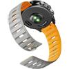NotoCity Cinturino per Garmin Forerunner 165/245/645/570（42mm）/Venu 2 Plus/Vivoactive 3/5/6, Cinturino magnetico in silicone da 20 mm per Galaxy Watch 4/5/6/7 (44/40 mm), Comodo da indossare,Grigio-arancione