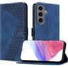 YIRRANZD Custodia per Samsung Galaxy S24 Plus, Cover a Libro in Pelle PU con Slot Cart e Silicone TPU Bumper, Flip Caso Portafoglio Cover per Samsung S24+ (Blu)