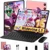 UJJ 2026 Gemini AI Tablet 10 Pollici Android 15, 64GB ROM + 2TB TF, Octa-Core2.0GHz, 1280*800 FHD IPS, WiFi,Widevine L1, 5MP+8MP, Bluetooth 5.0, Tablet con Tastiera, Mouse, Custodia Protettiva - Oro Rosa