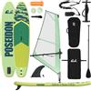 vidaXL Tavola da SUP gonfiabile con vela POSEIDON 330 x 76 x 15 cm Verde
