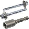 AERZETIX Kit di 60 viti autoperforanti Ø5.5x50 mm con rondella EPDM / 1 inserto SW8