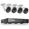 ZOSI 4K 8CH - Kit di videosorveglianza PoE per esterni, telecamera IP PoE 8MP con 8 CH 8 MP NVR, rilevamento di persona, allarme istantaneo, accesso remoto, visione notturna e registrazione 24/7