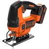 BLACK+DECKER BDCJS18E1-QW Seghetto alternativo 18 V, 2.5 Ah 1 batteria 1 lama per legno Consegna in custodia
