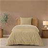Twinzen Copripiumino Una Piazza E Mezza 140x200cm Reversibile Beige/Sabbia, con 1 Federa 65x65cm - Set Copripiumino Matrimoniale Microfibra - Oeko-Tex