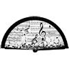 DRW Ventaglio in Legno con Note Musicali, Bianco e Nero, 42 cm