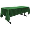LA Linen Tovaglia Rettangolare in Popeline, Poliestere, Verde Smeraldo, 152 x 250 cm