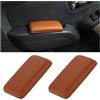 CGEAMDY 2 Pezzi Cuscinetti Di Supporto per Bracciolo Porta Auto, Cuscino Ginocchio Della Console Dell'automobile, Morbido Pelle Imbottito Auto Bracciolo Supporto Cuscino per Auto(Marrone)