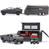 MODVKVK Tesla Truck Modellino 1:32, Macchinina Truck, kit Modello di Camper con Luce e Musica, Funzione Pull-Back, Lega Pressofusa, Ideale per Bambini dai 3 Anni e Collezionisti (Nero)