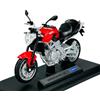 Generisch Welly Modello Moto Compatibile con Aprilia Shiver 750 Rosso Con Base 1:18 1/18 Metallo Modello Il Cast Nuovo in Scatola