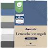 Dreamzie Lenzuolo Singolo Con Angoli Cotone 70x200 cm, 100% Cotone Jersey Elasticizzato - Blu - Oeko-Tex Certificato e Ipoallergenico