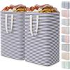 Lifewit Cesto Portabiancheria, Grande Cesta Portabiancheria Pieghevole con Manici Allungati, Portabiancheria Sporca, Laundry Basket per Vestiti, Asciugamani, Coperte, Blu Navy, 80 L, Set di 2