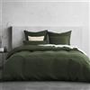 Duvetnova Copripiumino Matrimoniale 240x220 Verde Oliva, Microfibra Prelavata Super Morbida Effetto Cotone, Certificazione OEKO-TEX, 1 Copripiumino 240x220 + 2 Federe 65x65 cm