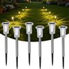 Sylvwin Luci Solari da Giardino a LED-Lampade Solari da Esterno (Set da 6)-Illuminazione Solare da Giardino Bianco Caldo-Decorazione Solare da Giardino Impermeabile IP44 per Prati, Ambienti Esterni e Giardini