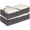 Lifewit Contenitori Sottoletto, Contenitore Sottoletto per Coperte Grande Capacità con Maniglia Rinforzata, Scatole per Vestiti, Piumoni, Lenzuola per Camera da Letto, Armadio,Grigio, 95 L, 2 Pezzi