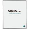yd. Your Decoration - Cornice 50x65 cm - Argento - Decorativa Parete in Plastica con Vetro in acryl - Antiriflesso - 50x65 Cornice - Bordeaux